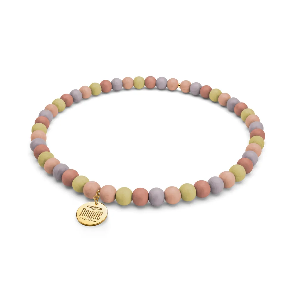 Doggie Wooden Bead Necklace Dog Collar 38-43cm L